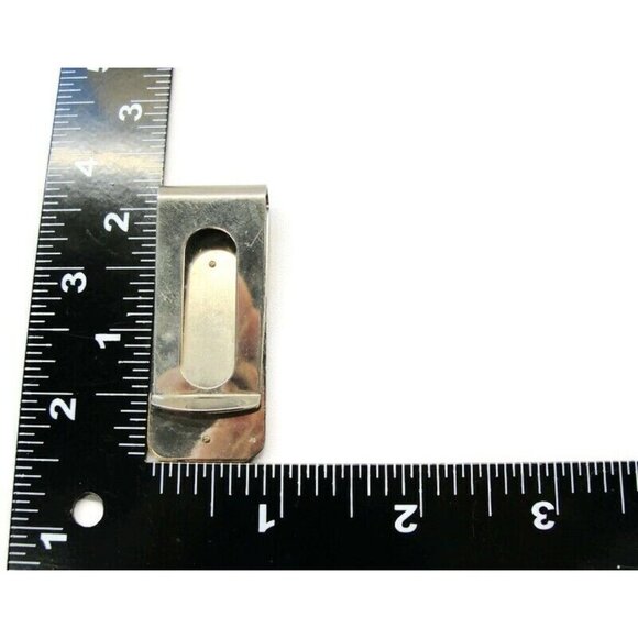 Monogrammed Money Clip Stainless Steel Gold Tone "J.F.D." Card Cash ID Holder - Picture 6 of 6